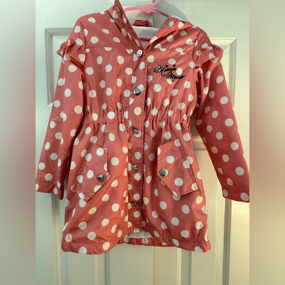 Charming Pink Polka Dot Kids Raincoat